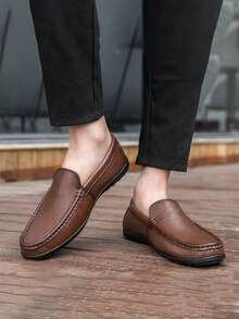 Men's Casual Business Loafers, Fashion Versatile Breathable Slip-On Comfortable Flat Driving Shoes