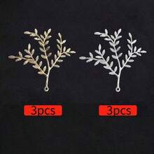 Set de 6 piezas de marcos colgantes con diseño de rama de árbol DIY, para joyería hecha a mano, que incluye 3 piezas en color dorado y 3 piezas en color plata de bases de colgante de cristal de cobre para hacer collares, suministros de manualidades para hombres y mujeres