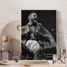 1pc, Frameless 12x16 Inch, Connor McGregor Black And White Wall Mural Poster, Inspirational Sports Decor For Home Gym, Office, And Bar