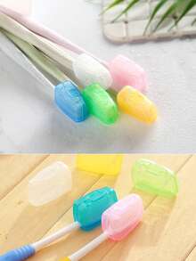 1pc/3pcs/5pcs New Fashionable Mini Cartoon Portable Travel Toothbrush Head Protector Case, Toothbrush Head Storage Box, Keeps Your Toothbrush Clean And During Travel, Dust-Proof Toothbrush Head Protector Case, Suitable For Most Manual And Electric Toothbrush Heads, Can Be Used In Bathroom, Gym, Travel, Business Trip, Vacation, Yacht, Beach, Outdoor Camping, Dorm Travel Essentials Holiday - Multicolor - View 6