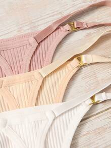 Kit Of 5 Sexy Thong Panties With Gold Buckle, Gold Adjustment, Women's Fashion Lingerie - 彩色 - 查看 4