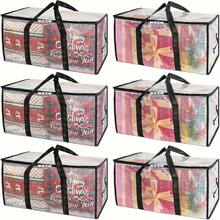 1pc Transparent Storage Bag, Clothes Handbag For Moving, Reinforced Handle Bedding & Clothes Storage Bag, Heavy Duty Storage Tote Bag For Clothes, Moving Supplies