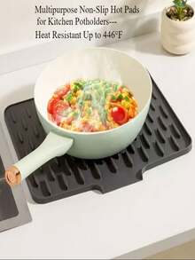 15.75" X 12.6" Non-Slip Silicone Drain Mat For Kitchen, Built-In Drainage Design, Heat Resistant & Easy To Clean, Suitable For Countertop, Sink, Fridge, Multi-Color Options - Multicolor - View 3