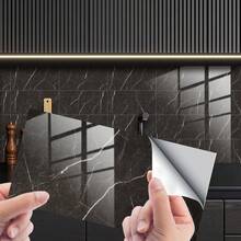 4pcs/8pcs Kitchen Backsplash Faux Marble Brick Pattern Wall Stickers, Home Decor, Dining Room Vanity Decor Self-Adhesive, Waterproof Kitchen Renovation Wallpaper