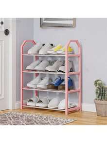 1pc 4 Tier Shoe Rack Organizer - Free-Standing Shoe Storage Cabinet For Closet, Front Door Entrance, And Entryway - Easy To Install And Space Saving