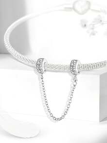 1PC Fashionable Love Zirconia Beads Charms Fit For Women Bracelets Bangles DIY Jewelry Making And Daily Outfit Matching Jewelry Decoration For Girls