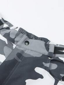 HISERWA Camouflage Mountainbike Shorts mit Mehrfachtaschen, atmungsaktiv, weite Passform für MTB-Rennen, Offroad-Radfahren, wasserdichte Outdoor-Sportshorts