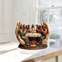 1 件，亚克力“最后的晚餐”耶稣与门徒桌面装饰带底座，2D 多功能装饰牌，适合家庭和办公室，适合情人节、周年纪念、新年、复活节装饰摆件 - 彩色 - 查看 4