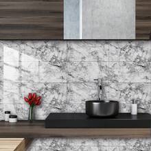 4pcs/8pcs Kitchen Backsplash Faux Marble Brick Pattern Wall Stickers, Home Decor, Dining Room Vanity Decor Self-Adhesive, Waterproof Kitchen Renovation Wallpaper