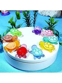 Miniature Realistic Sea Animal Turtle Model, Random Styles And Colors, Glow In Dark, Colorful Turtle Decoration, Teenagers' Gift Or Incentive, Fish Species Birthday Gifts Graduation