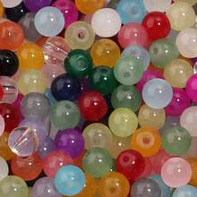 50 piezas de cuentas de vidrio de unicolor clásico de 6 mm para joyería hecha a mano DIY, adecuadas para pulseras, collares y uso diario - Cuentas de color sólido de 6 mm - Ver 3