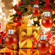 Christmas Tree Ornament, Christmas Booze Balls, Xmas Fillable Drink Tree Ornaments, Water Bottle, Bulbs Shape Christmas Decoration, Clear Christmas Ball Bell Pendant, Home Party Decor 10PCs 5PCs Christmas Christmas Decorations Christmas Pajamas Christmas Gifts Christmas Decor