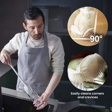 1pc Dish Cleaning Brushes: Rotating Scrubber With Detergent Dispenser, 1 Long Reach 90° Cup Brushes Multi-Purpose Kitchen Scrubber Set Clean Grease, Stains & Hard-To-Reach Areas, Home Cleaning, Kitchen Cleaning, Party Cleaning