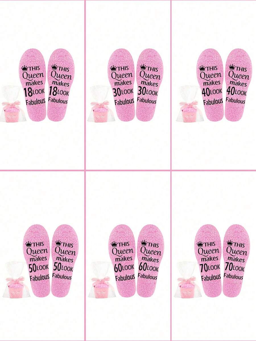 40/50/60 Years Old Birthday Socks, Non-Slip Socks, Novelty Socks For Men, Men's Pink Crew Socks, Best Birthday Gift For Colleagues, Friends, Family, Suitable For Autumn/Winter, Fall