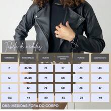 Women's Leather Jacket With Zipper, Long Sleeves - Black - View 4