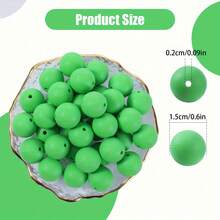 42 hạt silicon tròn 15mm dùng làm vòng tay, móc khóa, vòng cổ, phụ kiện trang sức và hạt silicon tròn đựng bút - Hạt gel silica - Xem 37