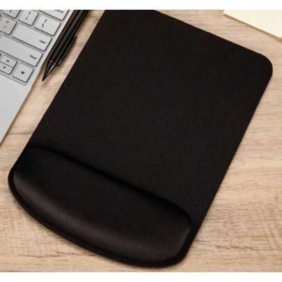 2pcs    Minimally Designed Wrist Guard Mouse Pad | Black With Wrist Rest, Gently Supporting The Wrist During Work To Reduce Wrist Fatigue, Suitable For Daily Office And Gaming Operations
