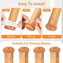 4/16/32 Piezas Protectores de piso para patas de silla redondas - Deslizadores de muebles de silicona TPE gruesos, Cubiertas de silla transparentes para reducción de ruido y protección del piso, Almohadillas duraderas para patas de muebles para mesas y sillas, sofás y mesas de centro, adecuadas para cocina, sala de estar, dormitorio