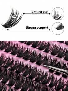 200 de grupuri de gene false naturale ondulate, ușoare, fermecătoare, dramatice, fibre conice cu lungimi variabile ale genelor oferă o dimensiune și o ondulare de neegalat pentru un aspect de pene, explorează fuziunea nesfârșită a genelor, fermecătoare, pot fi purtate cu tine, potrivite pentru purtare zilnică sau ocazii speciale. - D - Vizualizare 6