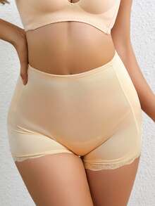 Women's Silk Lace Body Shaping Shorts, Plump Butt Lifting Butts And Puffing Butts Sexy Belly-Tight Panties, With Pads That Can Be Detached Sponge Pads, One Piece Of Body Shaping Pants Padded Butt Lift Shaping Panties Tummy Control Shapewear With Fake Hip Suitable For Prom Party Wedding Holiday Music Festival Gym Exercise Suitable For Female And Young Women's Girlfriends It Has The Function Of Gathering, Keeping Warm, Breathable, Sweat-Absorbing Elasticity - 杏色 - 查看 2