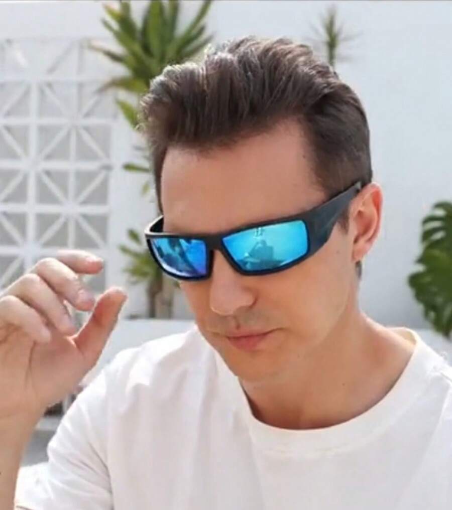 New Men's Polarized Sports Sunglasses - 淺藍色 - 查看 1