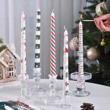 2pcs 25cm Christmas Tree Snowman Printing Long Candle, Smokeless Design, Ins Style Christmas Creative Dining Table Atmosphere Decoration Bedroom Aromatherapy, Perfect For Christmas Party Decorations, Atmosphere Desktop Decoration, Christmas Gifts (No Electricity Required) Home Decor Christmas Decorations Room Decor
