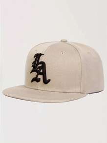 1pc Unisex Street Style Embroidered Flat-Brim Baseball Cap, 100% Polyester, Handwash, Non-Stretch, Lightweight - Adjustable Flat-Brim