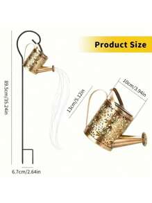 Solar Watering Can Lamp, Equipped With Metal Retro Style Fairy Watering Can Design And Comes With Hook, Reaching IP65 Standard. This Hanging Solar Waterfall Lamp Is Specially Designed For Gardens, Courtyards, Paths, Terraces And Lawns And Other Outdoor Environments. Christmas Gift, It Is An Ideal Choice As A Gift For Gardening Enthusiasts, Holiday Decorations Such As Halloween And Christmas, Best For Christmas