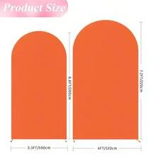 6.6ft, 7.2ft Orange Backdrop Arch, Adjustable Elastic Canvas Arch Canopy, Suitable For Wedding Arch, Birthday Party Decor (Arch Frame Not Included, Only Backdrop Cloth) - Orange - View 3