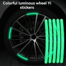 20pcs Car, Motorcycle, Bicycle Personalized Creative Wheel Reflective Stickers, Automotive Colorful Laser Luminous Tire Anti-Collision Stickers
