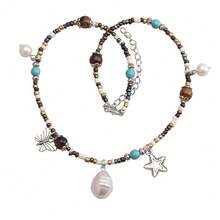 GelConnie Leather Cord Necklace Chain Multilayer Wooden Pendant Necklaces Vintage Jewelry Boho Long Sweater Necklace For Women Men-497298 - PLN264 - 查看 1