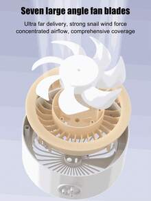 Desktop Digitale Anzeige Luftzirkulations Wandventilator, 5-Stufen Windleistung, kann mit Luftturbinen-Technologie Kühlventilator aufgeladen werden, geeignet für Outdoor-Aktivitäten, Reisen und Arbeit, 1200mAh