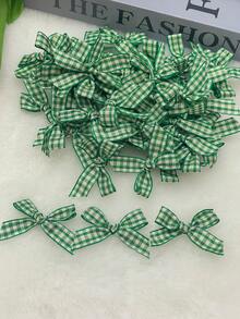 20 piezas Adornos de lazo con ribete metálico vintage a cuadros, accesorios de ropa navideña para vestidos, calcetines, decoración del hogar, decoraciones navideñas, decoración de habitaciones de invierno