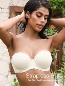 Wingslove Women's Push-Up Strapless Bra – Lightweight Comfort, Anti-Slip Underwire & Convertible Multi-Way Straps For All-Day Support & Versatile Style