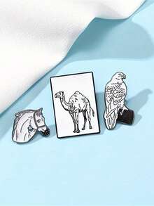 1 Piece Of Middle Eastern Animal Enamel Pin, Decorative Brooch, Alloy Lapel Bag Badge, Jewelry Gift, Decoration. Backpack Accessories. Lapel Pin, Badge On Backpack, Women's Brooch, Clothing Gift, Jewelry, Fashion Accessories Halloween Costume Accessories Bag Charms Office Accessories Christmas - Multicolor - View 4