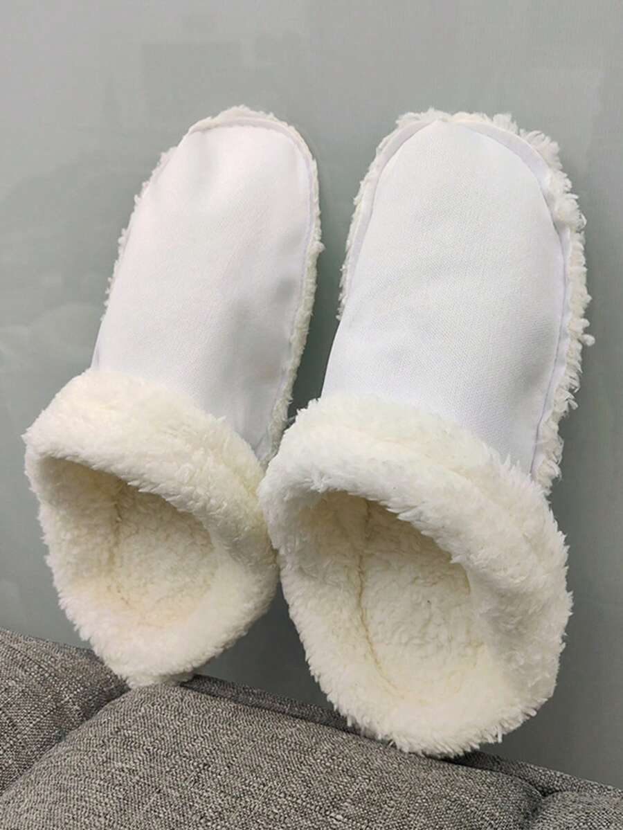 1 Pair Unisex Autumn/Winter White Detachable Fleece Garden Shoes Insoles, Warm & Washable Inserts Suitable For Garden Shoes, Clogs, Mules, Halloween, Christmas Gifts