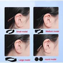 4/8/16 Peças Ganchos de Orelha Antiderrapantes de Silicone para Óculos, Apoios de Orelha Antiderrapantes - Transparente e Preto, Incluindo 1 Par de Cada Tamanho Grande, Médio e Pequeno, Redondo, Clipes de Orelha para Óculos, Suportes Antiderrapantes, Mangas de Ponta de Óculos, Suportes de Óculos, Adequados para Óculos, Óculos de Sol, Óculos para Esportes e Atividades ao Ar Livre, Fixadores de Óculos Confortáveis, Adequados para Óculos de Sol, Óculos, Óculos etc., Acessórios de Óculos, Presente do Dia dos Professores, Presente do Dia dos Pais