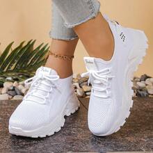 Women's Running Shoes Casual Breathable Sports Shoes Fashionable Lightweight Sneakers - 白色 - 查看 4