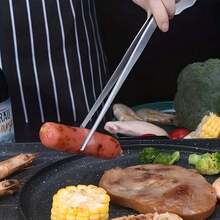 2/1 Set hochwertige Edelstahl Küchenzangen - ergonomisch gestaltete Grillzangen und Kochpinzetten für präzises Lebensmittelhandling - geeignet für Grillen, Kochen und Vor-Mahlzeiten Zubereitung