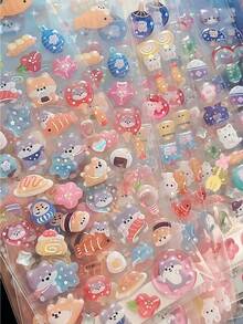 3D 水晶滴胶贴纸 - 柴犬、猫、兔子、猫头鹰，3D 贴纸，可用于剪贴簿、日记本、儿童奖励品、礼物 - 彩色 - 查看 10