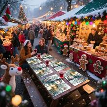 1 set/4 piezas/6 piezas Manteles individuales con diseño de muñeco de nieve y bayas navideñas, lavables a máquina, rectangulares de poliéster, protectores de mesa, manteles individuales aislantes del calor, decoraciones de mesa de restaurante, suministros para fiestas, decoraciones navideñas, se pueden regalar - Multicolor - Ver 9