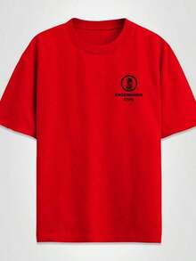 Camisa Camiseta Básica Unissex 100% Algodão Faculdade Estampada Engenharia Civil - Vermelho - Visão 1