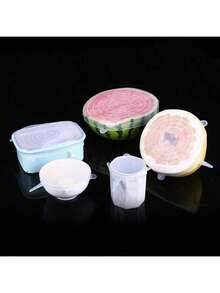 6 Pieces Of Silicone Elastic Covers, Reusable And Durable Food Storage Covers, Suitable For Various Container Sizes, For Use In The Dishwasher And Refrigerator - Multicolor - View 10