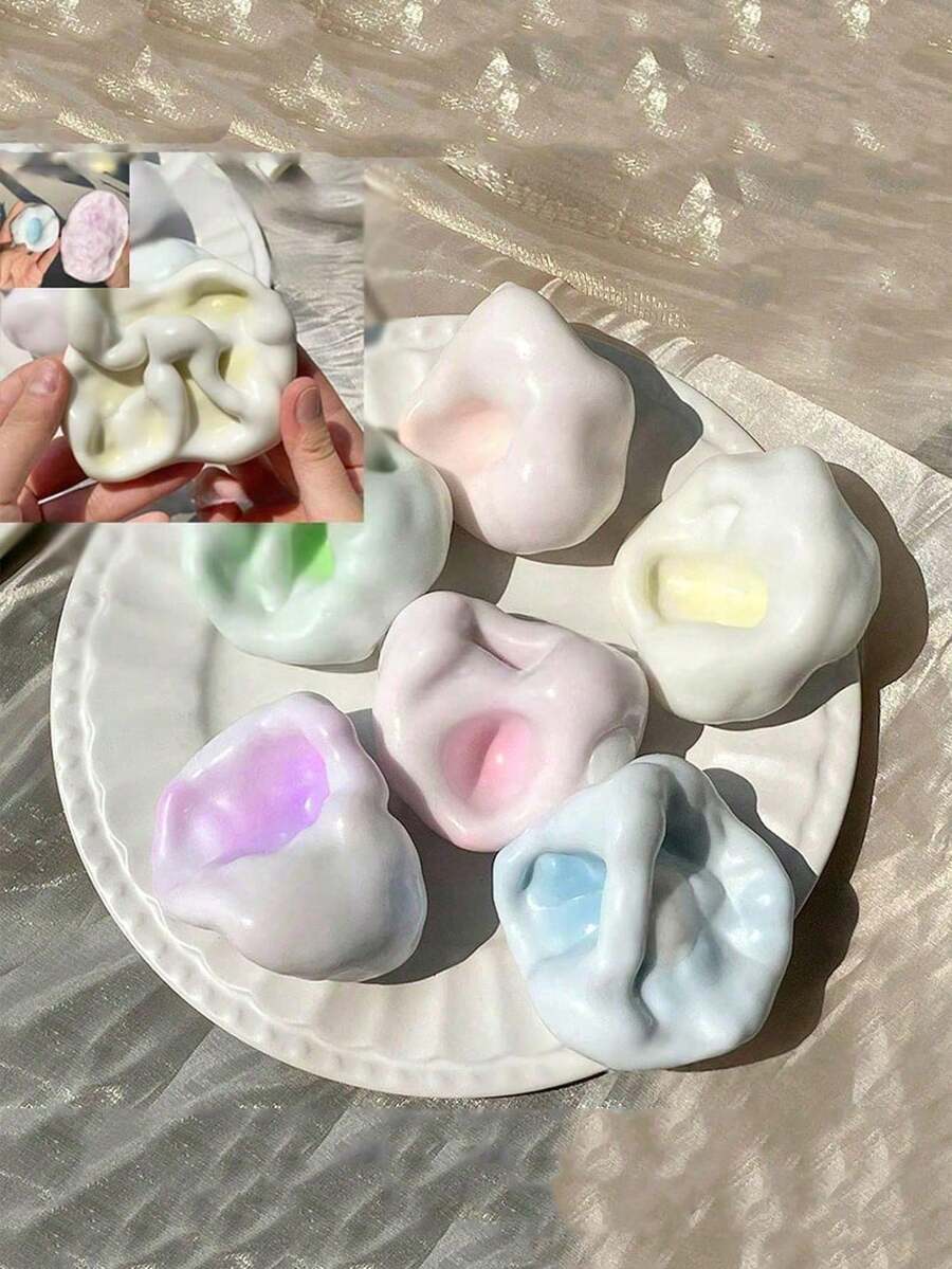 1/2/5pcs Moldable Mochi Squishy Toys, Realistic Mochi Texture, Stress Relief Toys - Multicolor - View 1