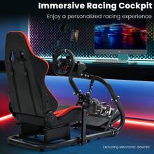 Minneer Racing Simulator Cockpit mit Sitz Fit G29 G920 G923 T248 T300, Racing Gaming Lenkrad Stand, nicht enthalten Rad, Pedal & Handbremse - Rot - Übersicht 9