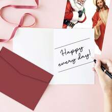 1pc Funny "We Saw It" Christmas Greeting Card - Humorous Santa Claus And Jesus Holiday Blessings Card, Gift For Family And Friends, Holiday Card With Envelope, Christmas Gift - Multicolor - View 4