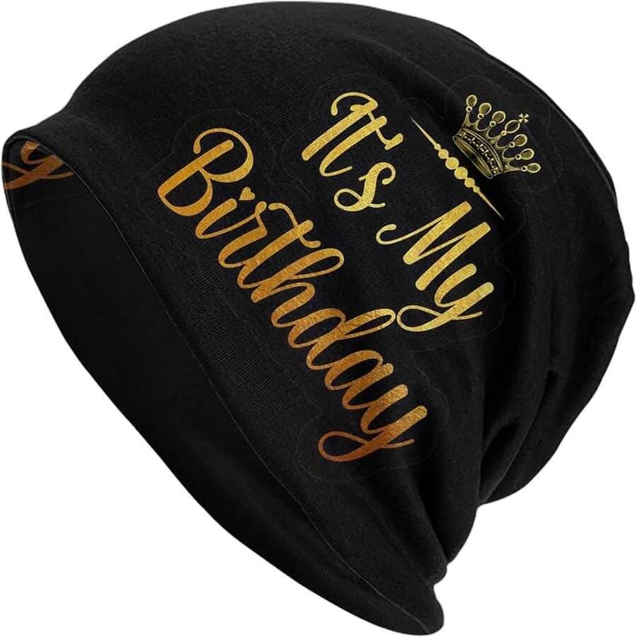 African Style Beanie Hat Knit Hat Skull Cap Slouchy Warm Headwear Jogging Cycling Adult Women Men - 今天是我的生日 - 查看 1