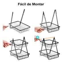 Premium 2-Tier Tabletop Fruit Bowl, 33cm Height, Wire Fruit Basket, 2 Tier Multipurpose Organizer - 白色 - 查看 9