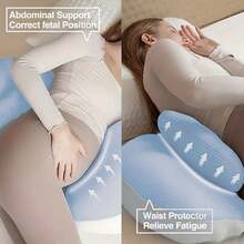 1pc Ergonomic Pregnancy Side Sleeper Pillow - Provides Full Body Support For Back, Abdomen, Hips And Waist - Adjustable Maternity Pillow, Comfortable Fit