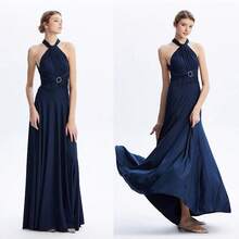 Sexy Backless Long Dress - 藏蓝色 - 查看 6